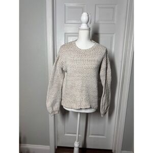 Yes Lola Oatmeal Textured Boucle Knit Sweater – Size M